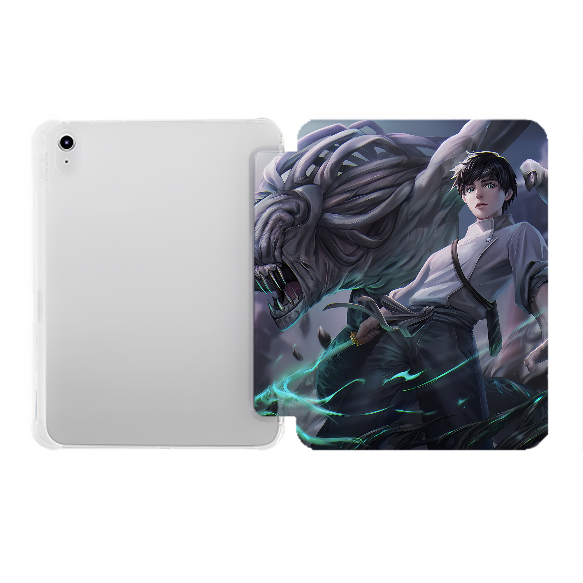 （画像用） 呪術廻戦 Jujutsu Kaisen IPad ケース ペン収納付き 三つ折りスタンド PUレザー×シリコン 対応機種9.5/10.5/10.9インチ